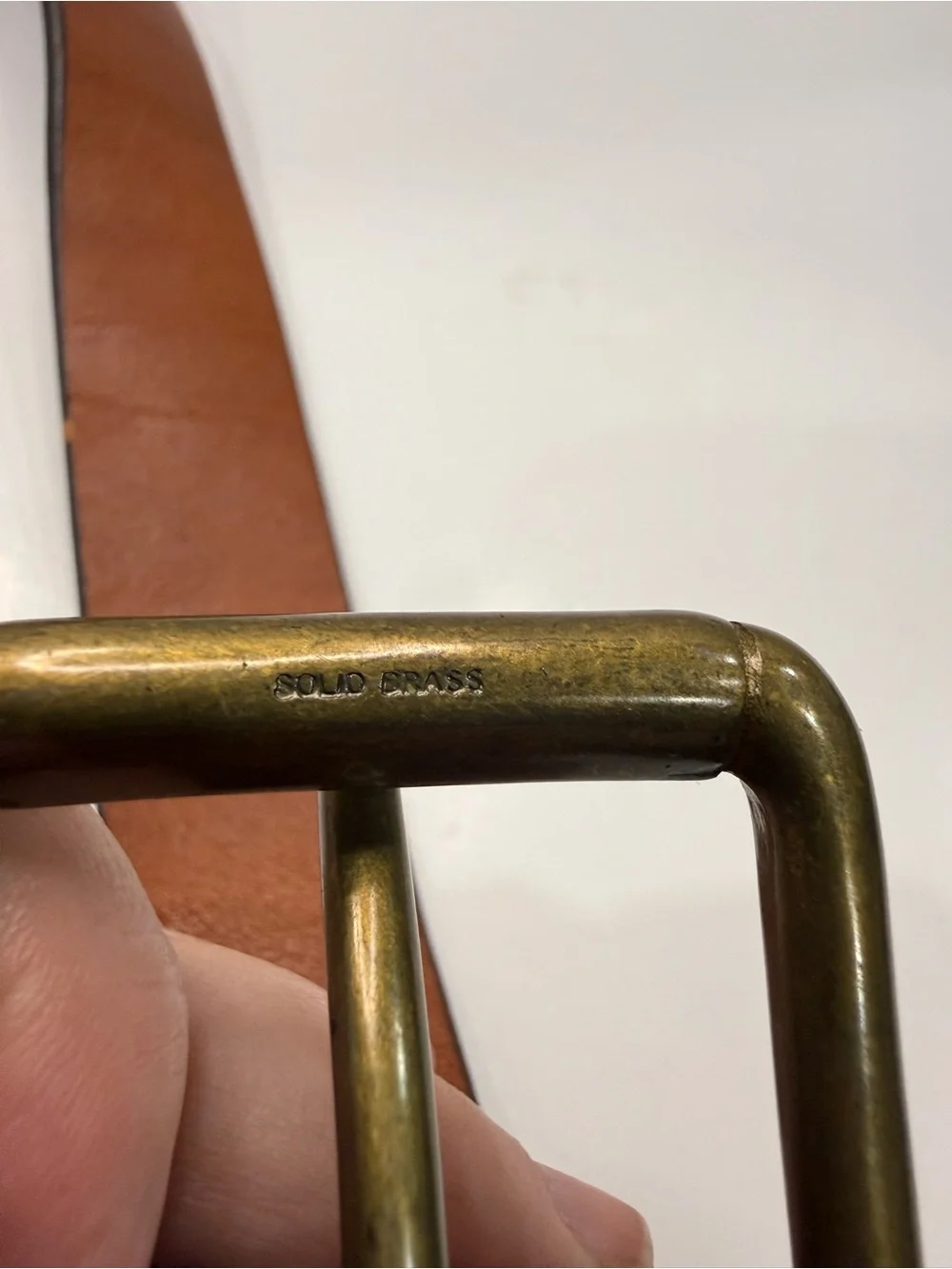 Vintage GAP Tan Leather Belt with Brass Buckle 34